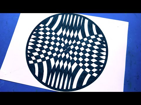 Easy Compass Black And White Optical Illusion Drawing...