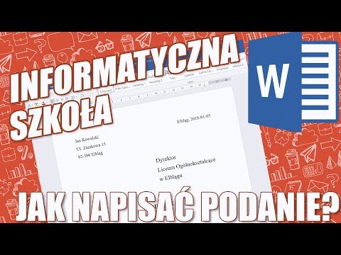 Word lekcja 5 Jak napisać podanie