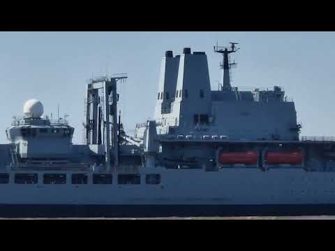 Royal Fleet Auxiliary Fort Victoria A387 Royal Navy on the River Mersey 04/09/23