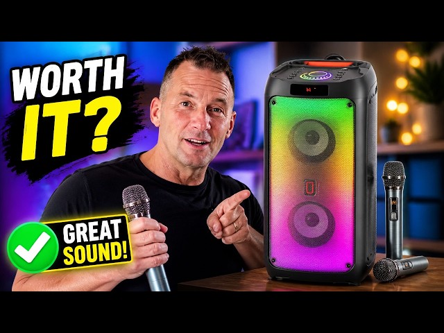 Vídeo relacionado con JYX Karaoke con 2 micrófonos, Altavoz Karaoke Bluetooth y Luces de DJ para Adultos y niños, PA Sistema con micrófono Karaoke Profesional portátil para Fiestas en casa, al Aire Libre