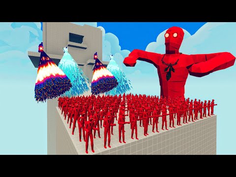 100x FIRE ZOMBIE + 1x GIANT vs 4x EVERY GOD   Totally Accurate Battle Simulator TABS