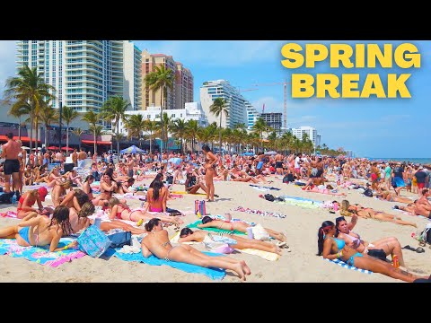 4K Spring Break 2024 Fort Lauderdale Beach Walk