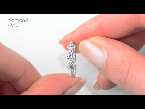 FT24-97XUY - Exquisite Emily 18K White Gold 3 Stone Diamond Ring 0.75CT G/VS