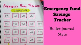 Emergency Fund Tracker | Bullet Journal | Happy Planner | Savings Tracker