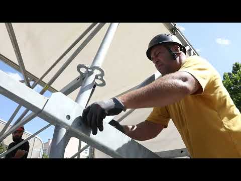 Wetterschutzdach für die Mensa wandert – mit #Treffler