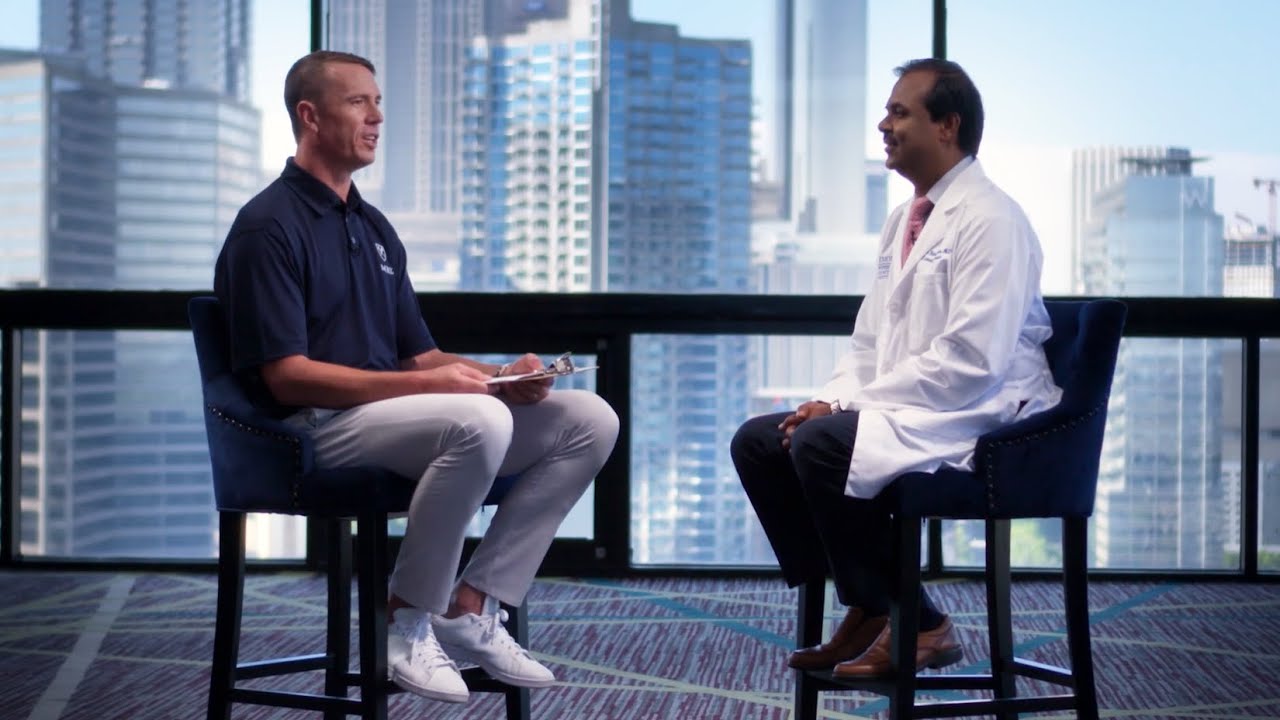 Winship at Emory Midtown with Matt Ryan and Dr. Suresh Ramalingam