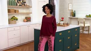 Cuddl Duds Cozy Jersey Long Sleeve Top And Lounge Pant Set on QVC