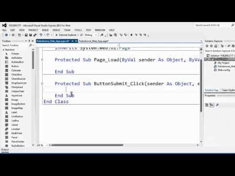 Visual Studio Express 2012 For Web Tutorial 7 Palindrome Web App