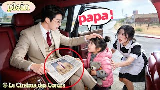 Par erreur, la fillette monte dans la voiture du PDG… en le voyant, elle sait que c’est son papa !