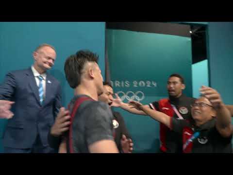 PARIS 2024 OLYMPIC DAY 13 WEIGHTLIFTING MEN 73 KG DAN VICTORY CEREMONY INDONESIA  GOLD MEDAL 2S