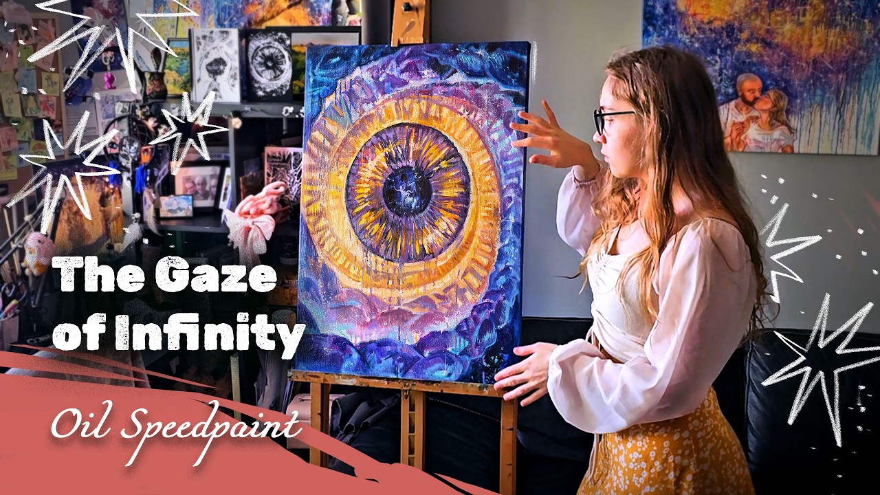 Creating an Oil Painting | The Gaze of Infinity (Cosmic Canvas Speedpaint)