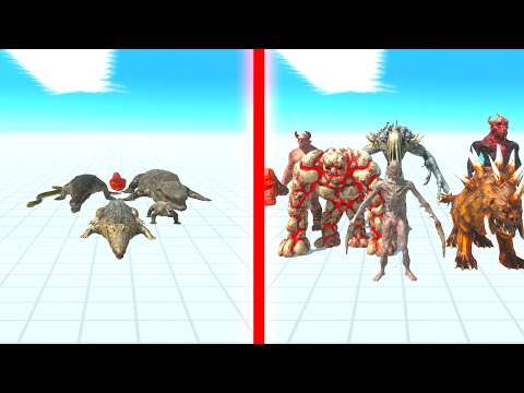 REPTILES Team vs INFERNALS Team - Animal Revolt Battle Simulator ARBS
