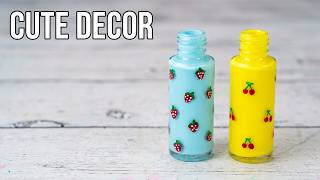 DIY Mini Bottle Painting 🍓🍒 | Easy Aesthetic Bottle Art with Acrylic Paint | Cute DIY Craft