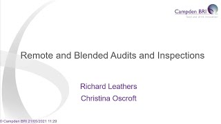 Remote and blended audits and inspections