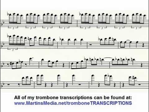 JJ Johnson Blues For Trombone Transcription Transcribed Solo