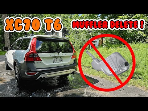 VOLVO XC70 T6 MUFFLER DELETE SOUND! Modifying the exhaust on my XC70 T6!