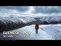 Glencoe Winter Treadmill Walk Virtual POV Hike Scottish Highlands 4K