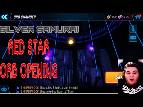 Silver Samurai  18 Red Star Orb Opening + 3 ELITE 4's + 1 ELITE 5   - Marvel Strike Force
