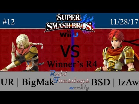 RAID Tuesdays #12 - SSB4 - UR | BigMak (Sheik) vs BSD | IzAw (Roy) - Winner's Round 4