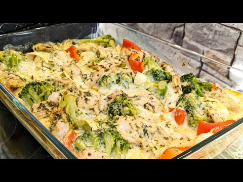 Leichter Gemüseauflauf mit Hähnchen aus dem Ofen 🌶🥦🍲👌😉