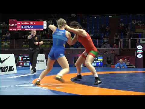 1/4 WW - 76 kg: V. MARZALIUK (BLR) v. A. BELINSKA (UKR)