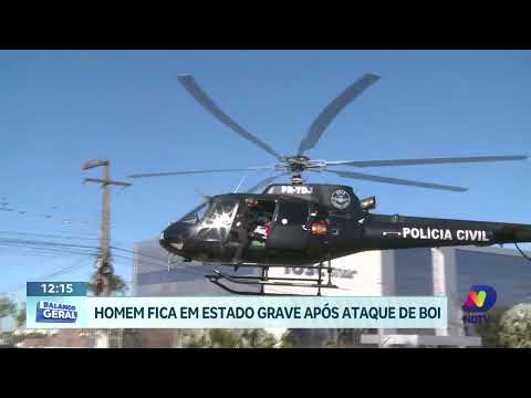 Ataque de boi em Passos Maia termina com vítima levada ao Hospital Regional
