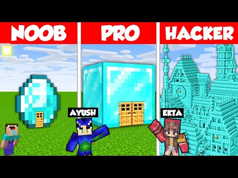 Ekta More - NOOB Vs HACKER : I CHEATED in Build Battle Challenge 😂 ft.@AyushMore Minecraft