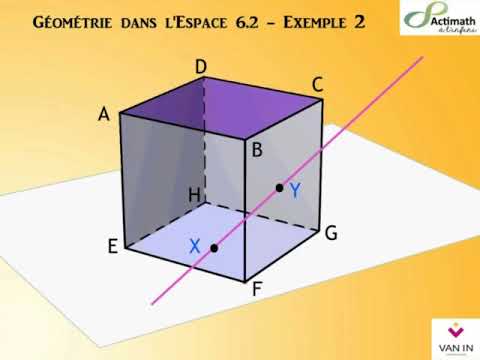 géométrie dans l'espace point de percée d'une droite dans cube exple 2