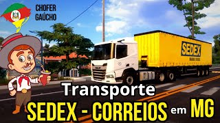 Desafio  ETS2  Caminhão dos Correios Sedex – 38 Toneladas de Pará de Minas a Arcos MG   Mapa Minas