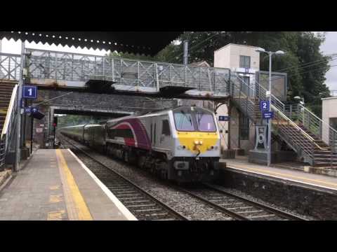 Irish Rail 201 loco 227 + Enterprise DVT 9003 passes Malahide for Belfast Central (8/8/17)