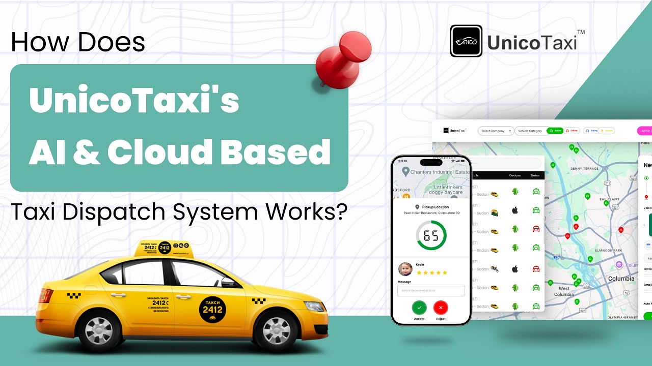 How UnicoTaxi’s AI & Cloud-Based Taxi Dispatch Software Works? |  Complete Demo Explained