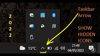 Enable Windows10 Fix | SHOW HIDDEN ICONS ARROW Turn ON Taskbar | Quick Simple Tutorial In 1 MINUTE