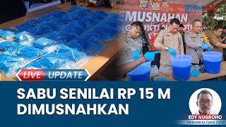 Polresta Bulungan Musnahkan Sabu Dibungkus Pancake Senilai Rp 15 Miliar, Dibuang ke Kolam Ikan