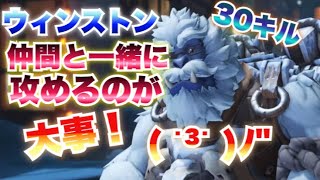 【オーバーウォッチ】ウィンストン ！３０キル４銀（笑）【overwatch実況】