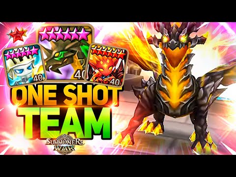 ONE SHOT TEAM with HIGH DAMAGE Taru, Jamire and Kahli in Summoners War