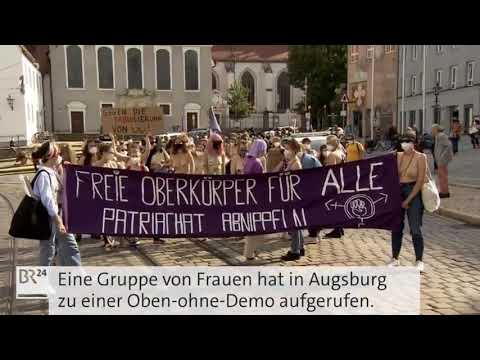 Oberkörperfrei aber brav mit Maske durch Augsburg - kannste dir nicht ausdenken 😂