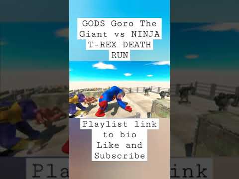 GODS Goro The Giant vs NINJA T-REX DEATH RUN - 🦖 Animal Revolt Battle Simulator 🦕 #arbs #shorts