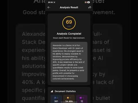 AI CV Analyzer & Resume Maker
