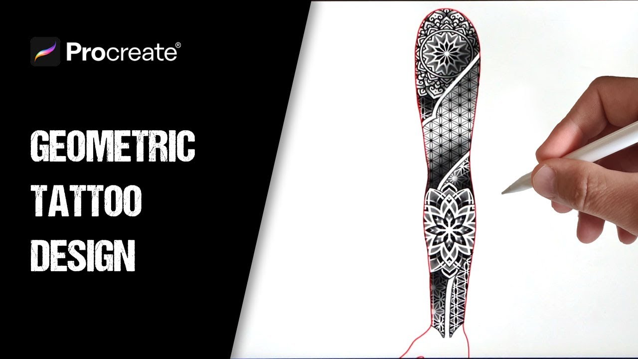 Geometric Tattoo Design On Ipad With Procreate