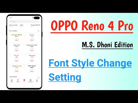 OPPO Reno 4 Pro M S  Dhoni Limited Edition Font Style Change Setting