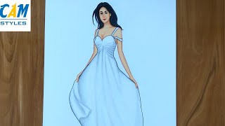 Fashion sketches dresses /  Simple drawings step by step / easy drawings for beginners