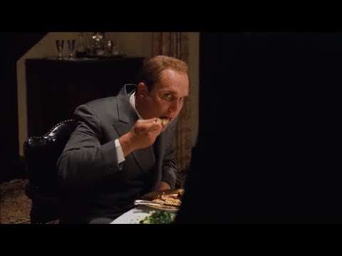Tom Hagen Chows Down As Woltz Rants in "THE GODFATHER" (1972)