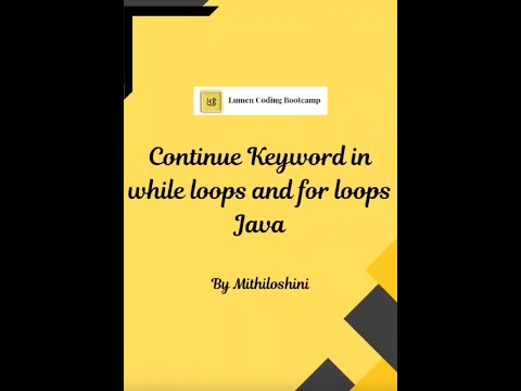 Java Continue Keyword In While Loop For Loop