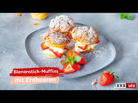 Bienenstich-Muffins mit Erdbeeren | XXXLecker