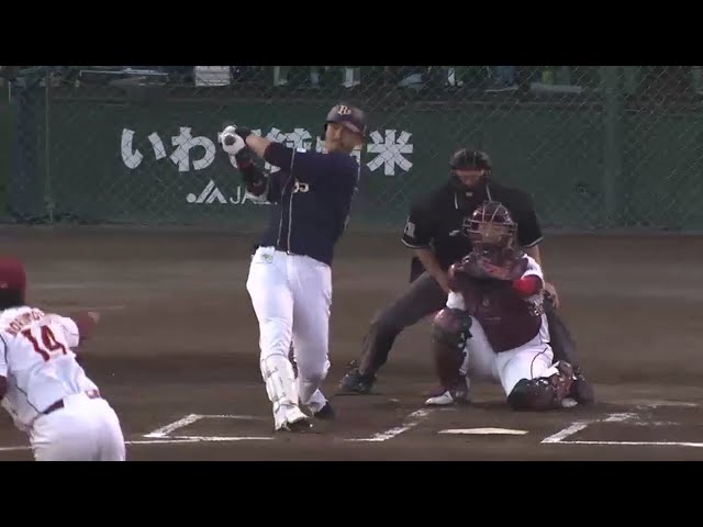 【2回表】バファローズ・T-岡田 薄暮の空に描く鮮やかな4号先制アーチ!! 2016/5/18 E-Bs