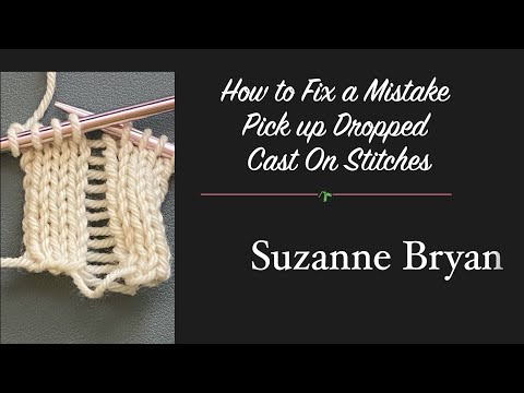 The Secret to Fixing a Dropped Cast On Stitch in Knitting.  Fixing a dropped CO st