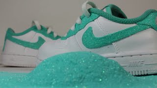 Custom Air Force 1 Tiffany Glitter Air Force 1 Glitter Air Force Ones Custom Air Force One