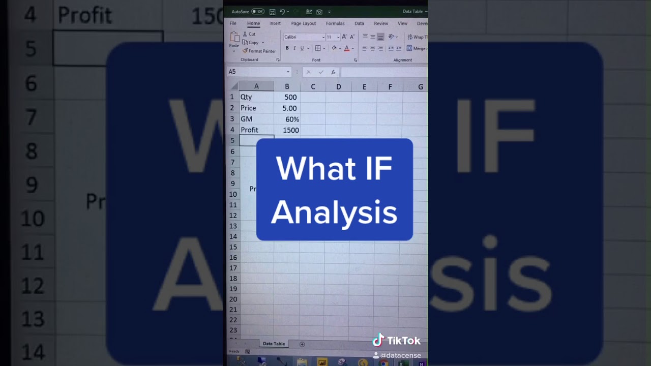 What If Analysis | Data Table  in Excel #shorts