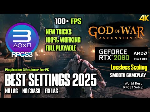 GOD OF WAR ASCENSION RPCS3 BEST SETTINGS 2025 New Tricks | 100+ FPS | No Lag | Lossless Scaling