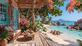 Oceanfront Sunbed Escape 🌴 Ocean Waves, Birds & White Sand Ambience for Deep Rel